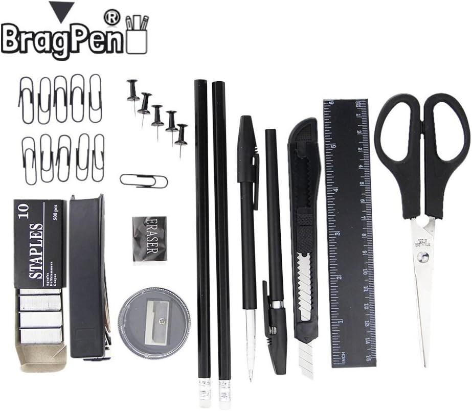Office Supplies With Rotating Desk Organizer – Pen Pencil Holder – 12 Piece Desk