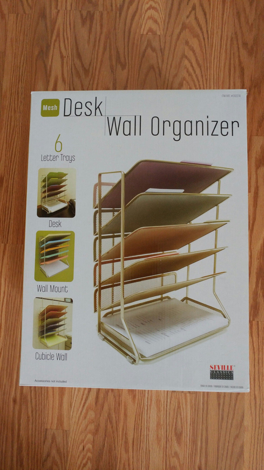Seville Classics Mesh Letter 6-Tray Desk Wall Organizer Office Home New