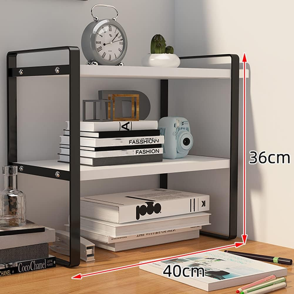 Desktop Organizer Shelf Office Storage Rack Computer Desk Bookshelf Adjustable D