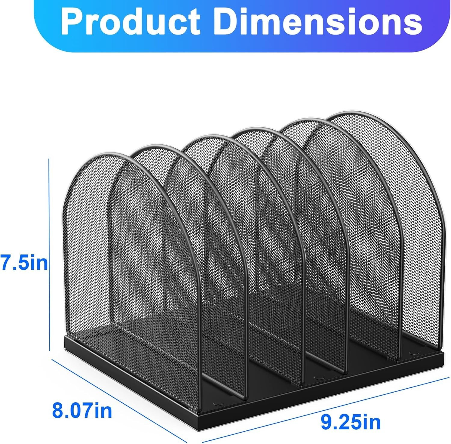 Desktop File Organizer, Desk Organizer with 5 Compartments, Paper Organizer f…