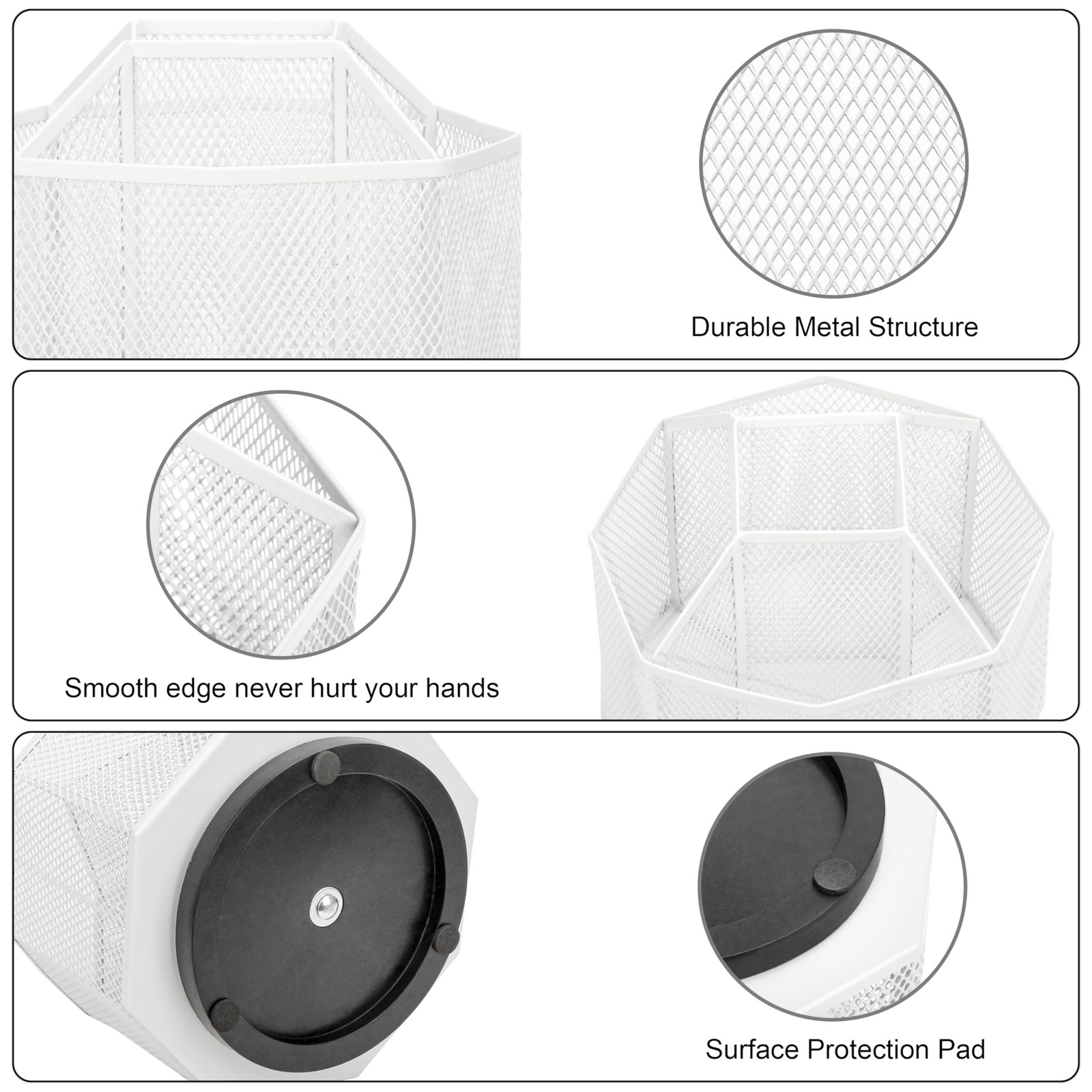 Exerz Desk Organiser/Mesh Tidy Candy/Pen Holder/Multifunctional White