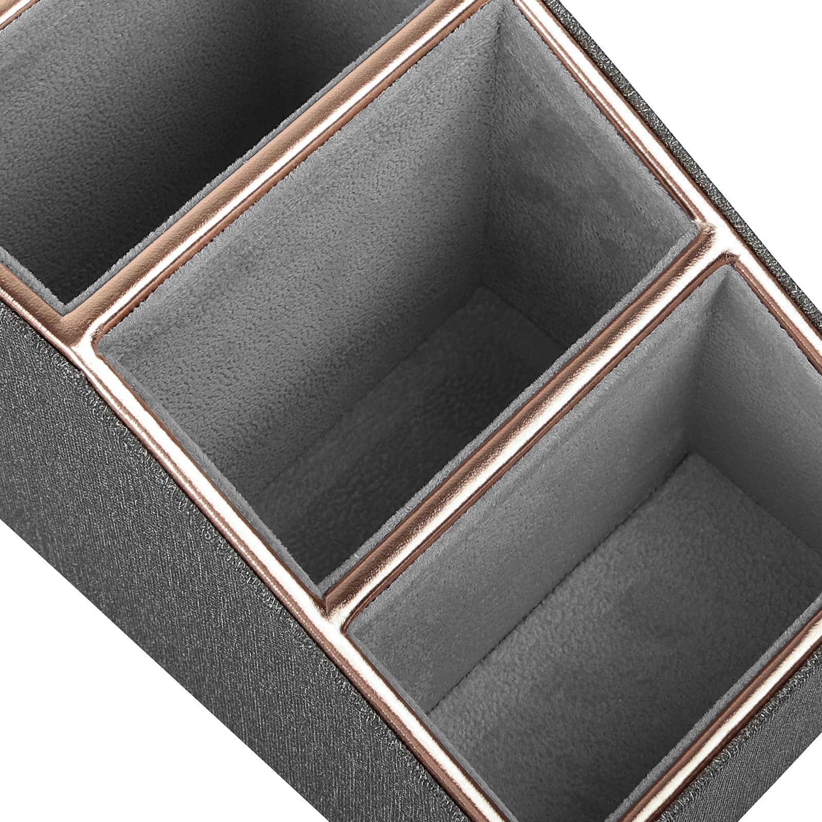 Rose Gold Edge Inlaid Leather Desktop Organizer, Remote Control Holder,Nights…