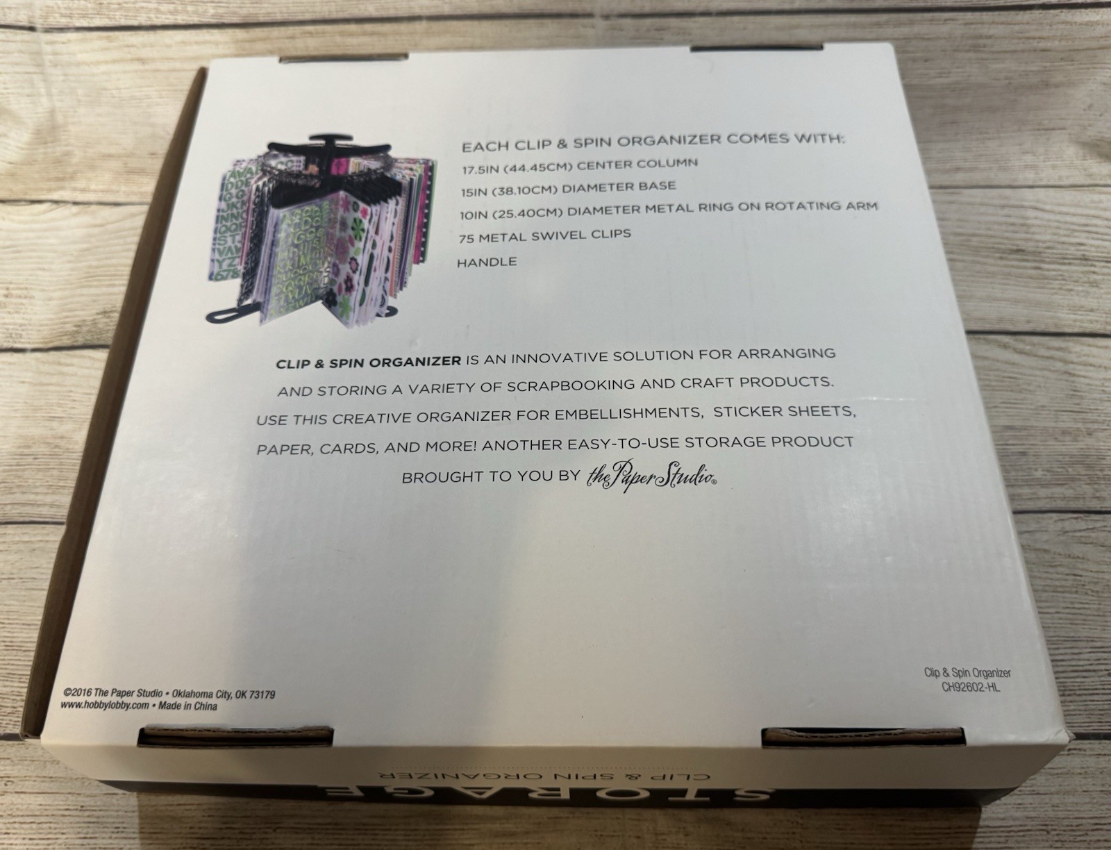 New in Box The Paper Studio Storage Clip & Spin Organizer Time Saver 75 Clip NIB