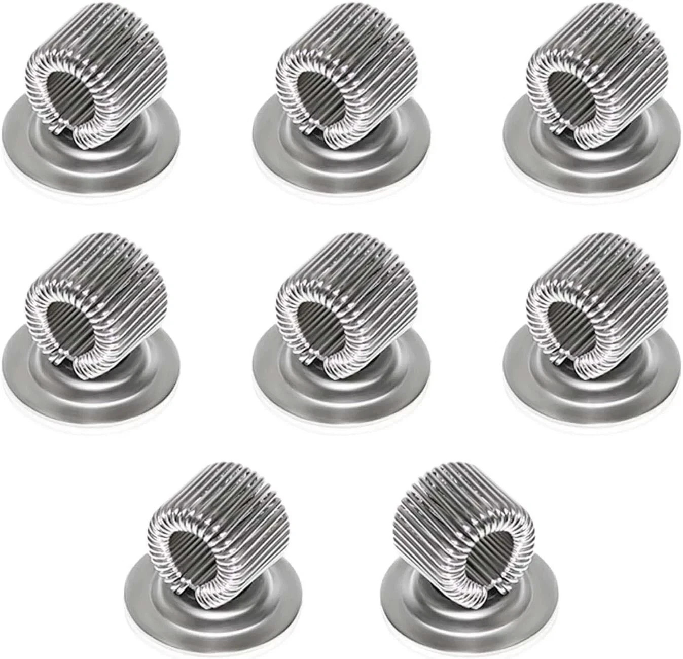 8 Pcs Manganese Steel Pen Holder Clips Self Adhesive Pencil Organizer Silver