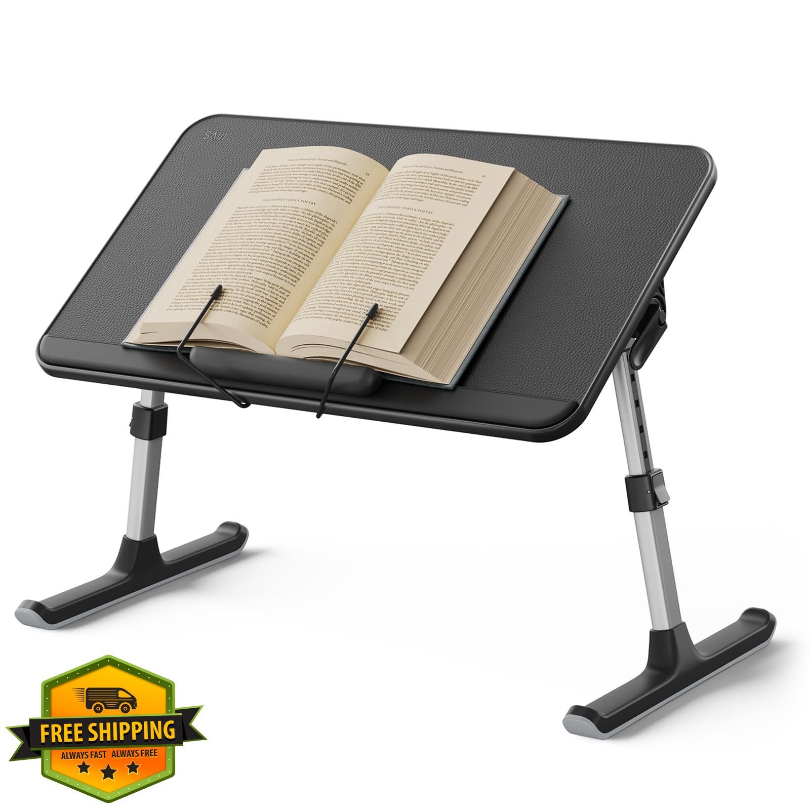 SAIJI Black Lap Desk Stand 20.5″x11.8″ Reading