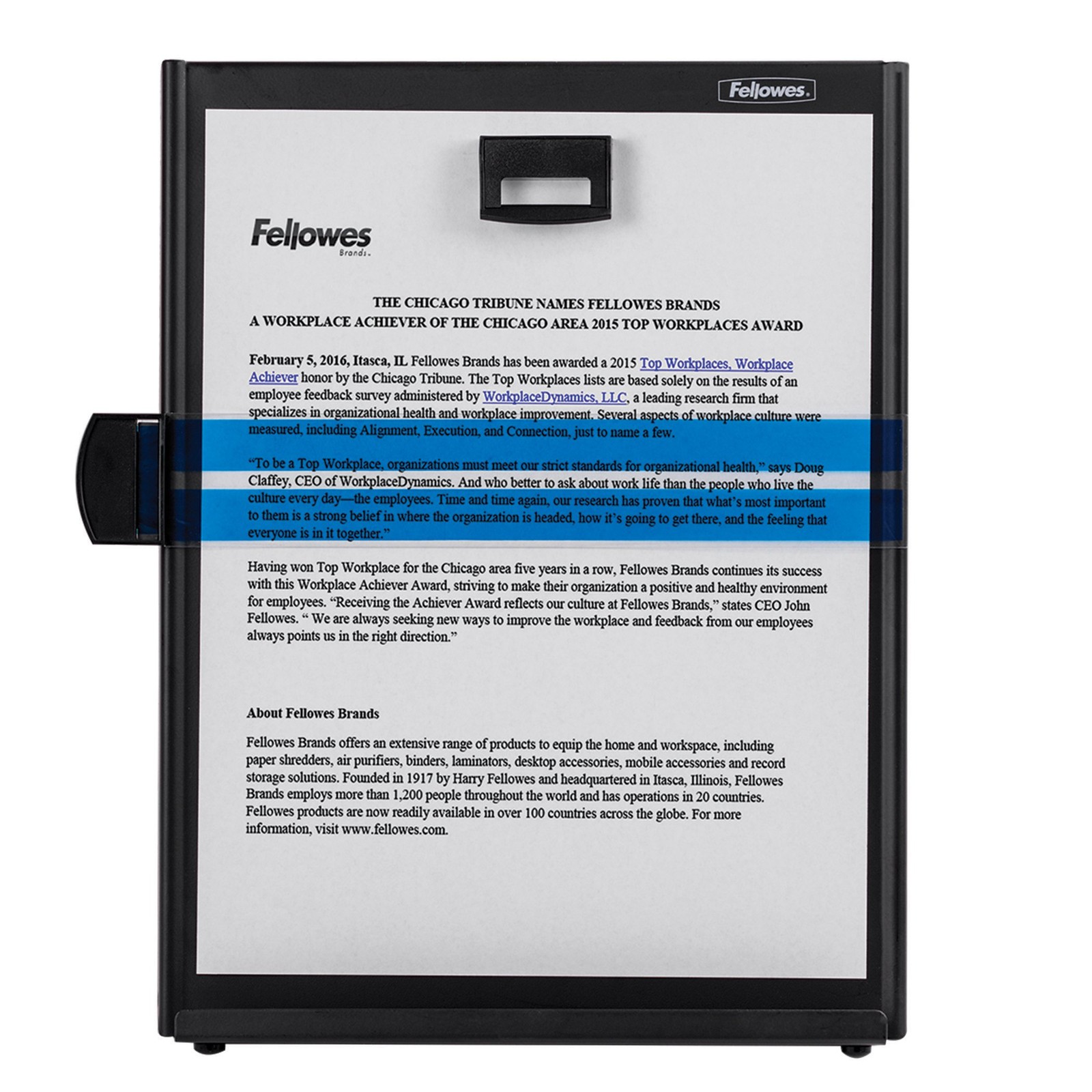 Fellowes Kopy-Aid Black Letter Copyholder 11053 11.4 X 10.6 X 8.4