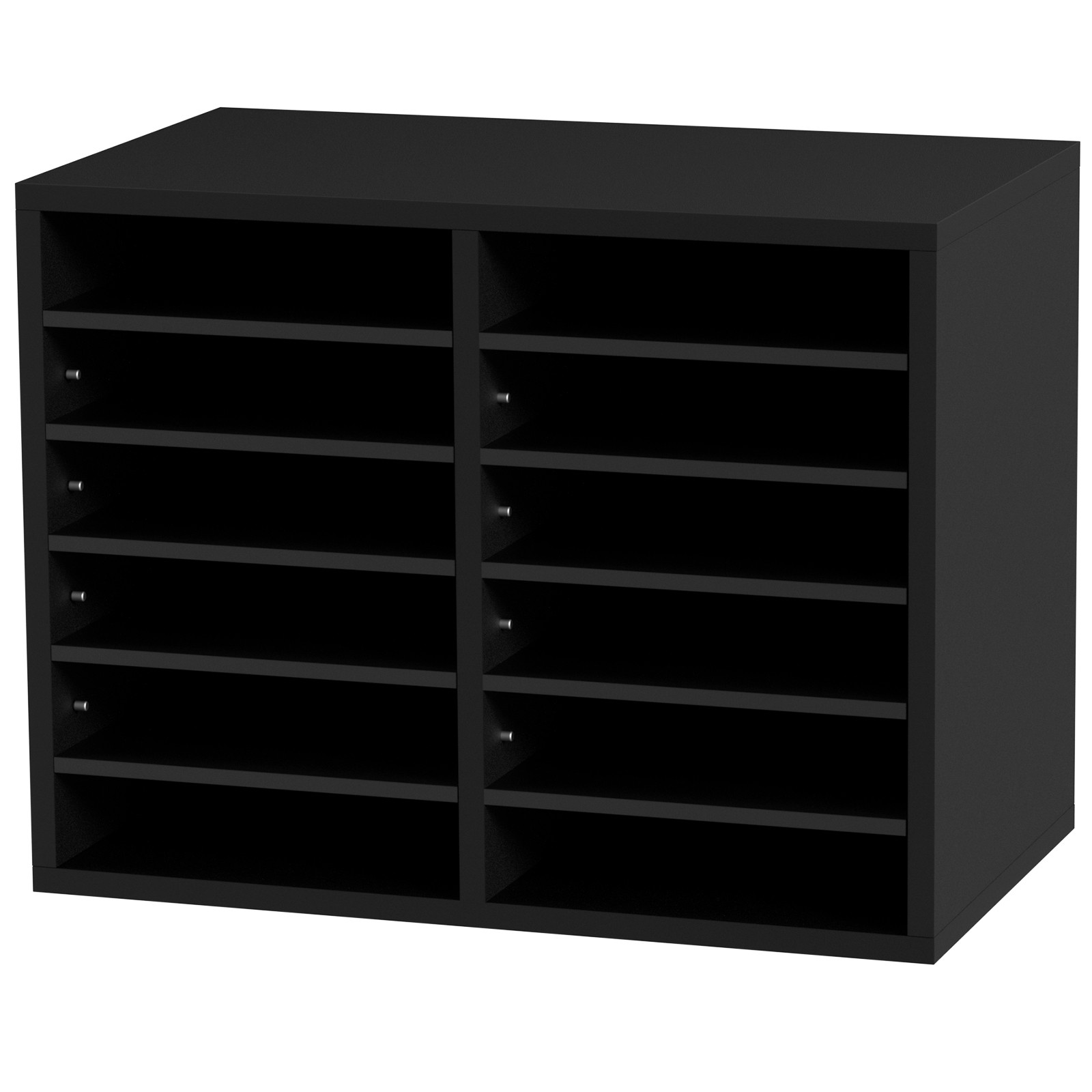 Uimoso Wood Literature Organizer Adjustable File Sorter 12 Compartments Black