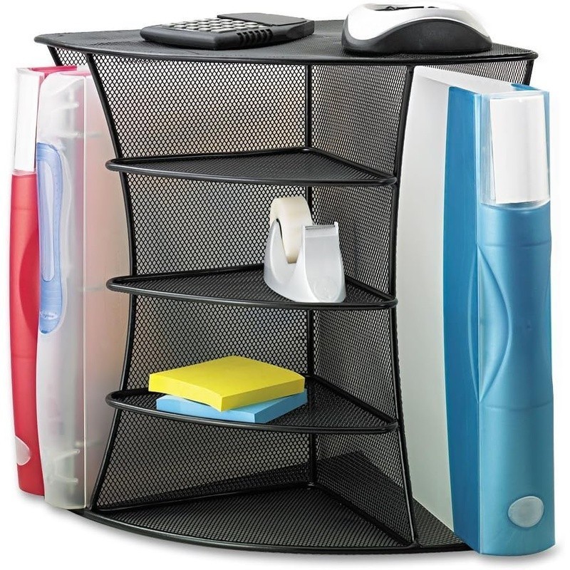 Office Supplies Organizer Corner Storage Lightweight Alloy Steel Desk Organizer