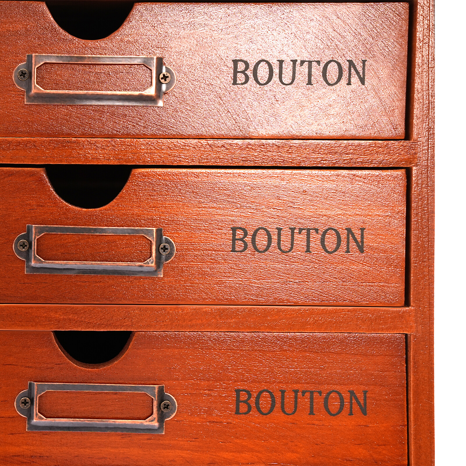 5-Drawer Brown Wooden Desk Organizer Storage Drawers Vintage Shelf Drawer