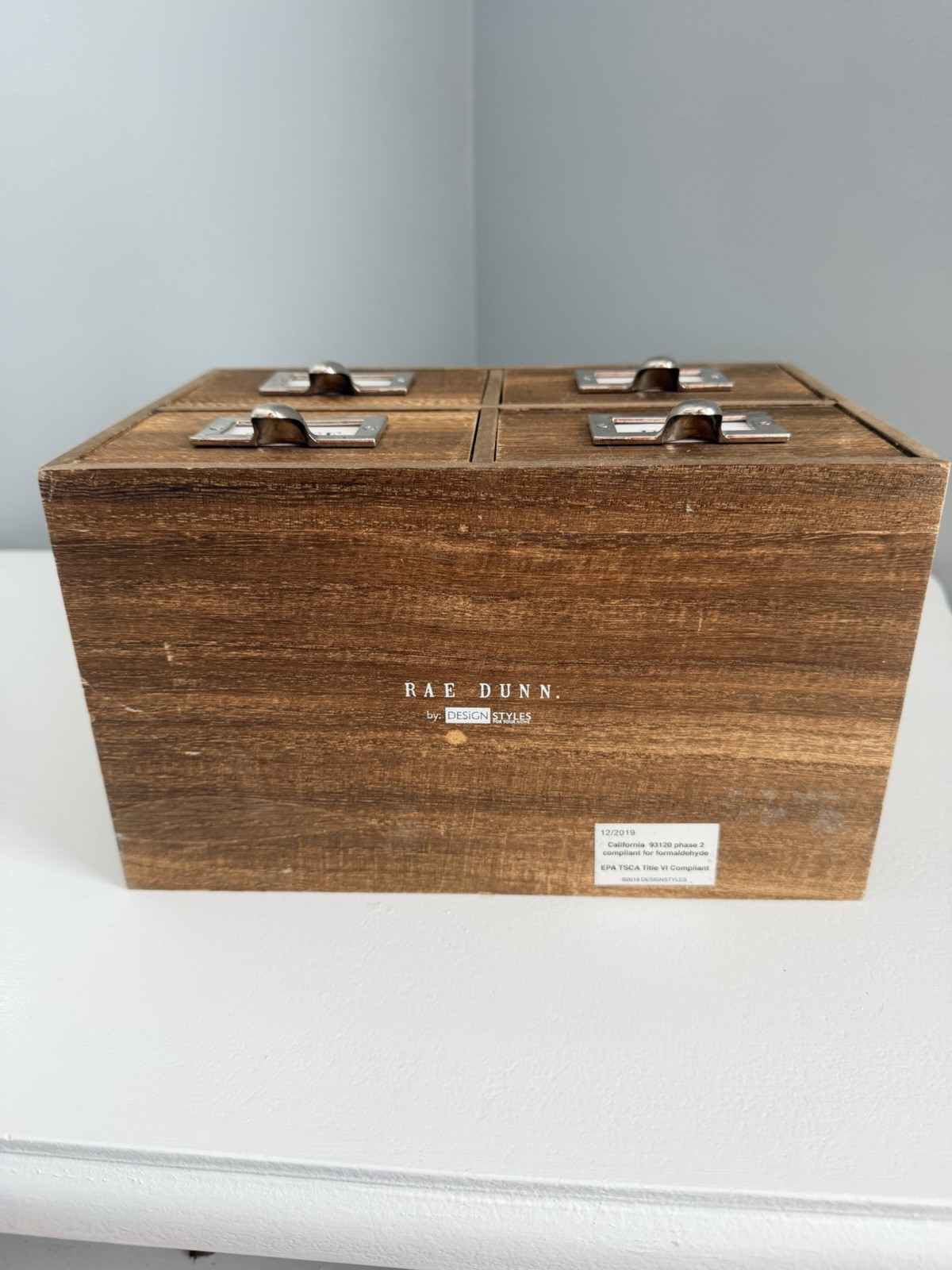 Desk Organizer with Drawers Wooden Desktop Storage Cabinet Storage Box, 4 Drawer