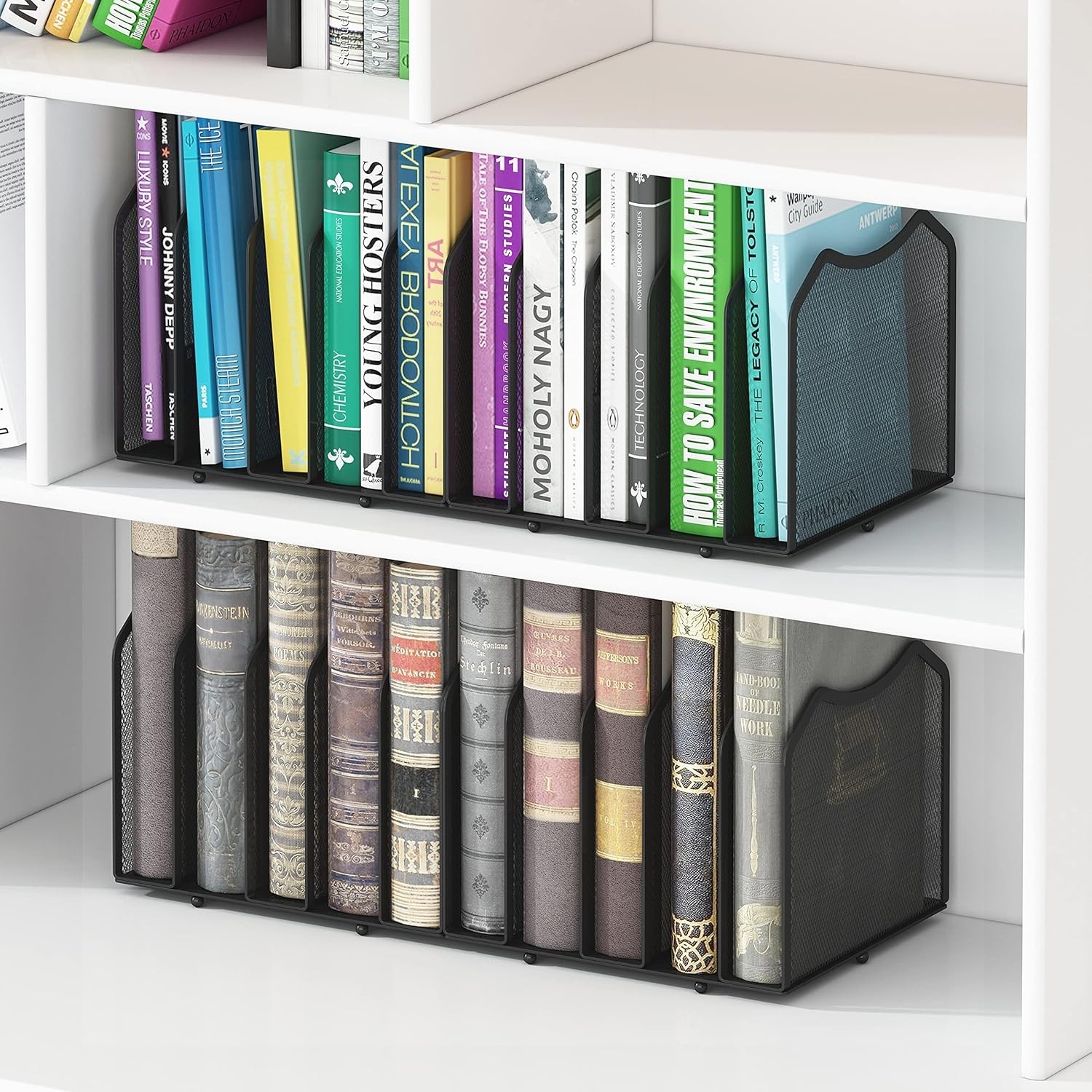 Multifunctional Mesh File Sorter – 5 Sections for Ultimate Desk Organization