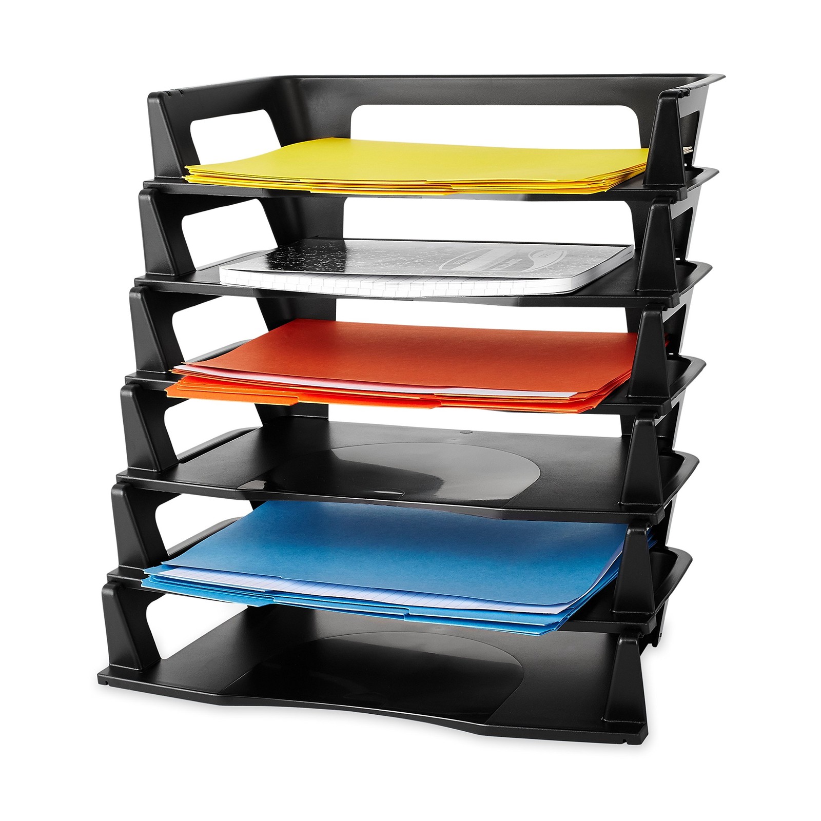 Rubbermaid Regeneration Letter Tray, Six A4-size documents and folders, Black