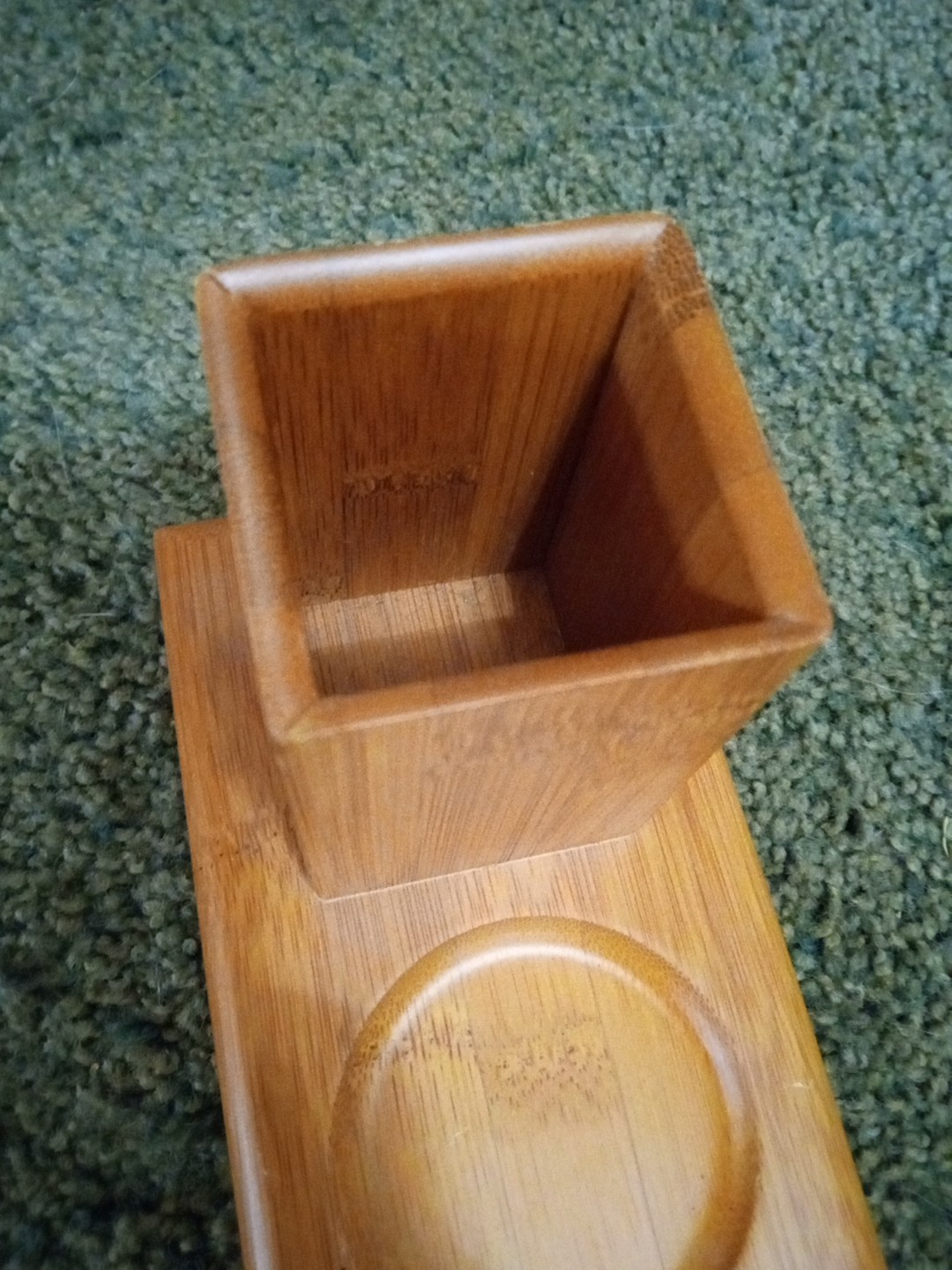 Wooden Handmade Desktop Organizer Cards Pencils Change Holder Unique USA Nice