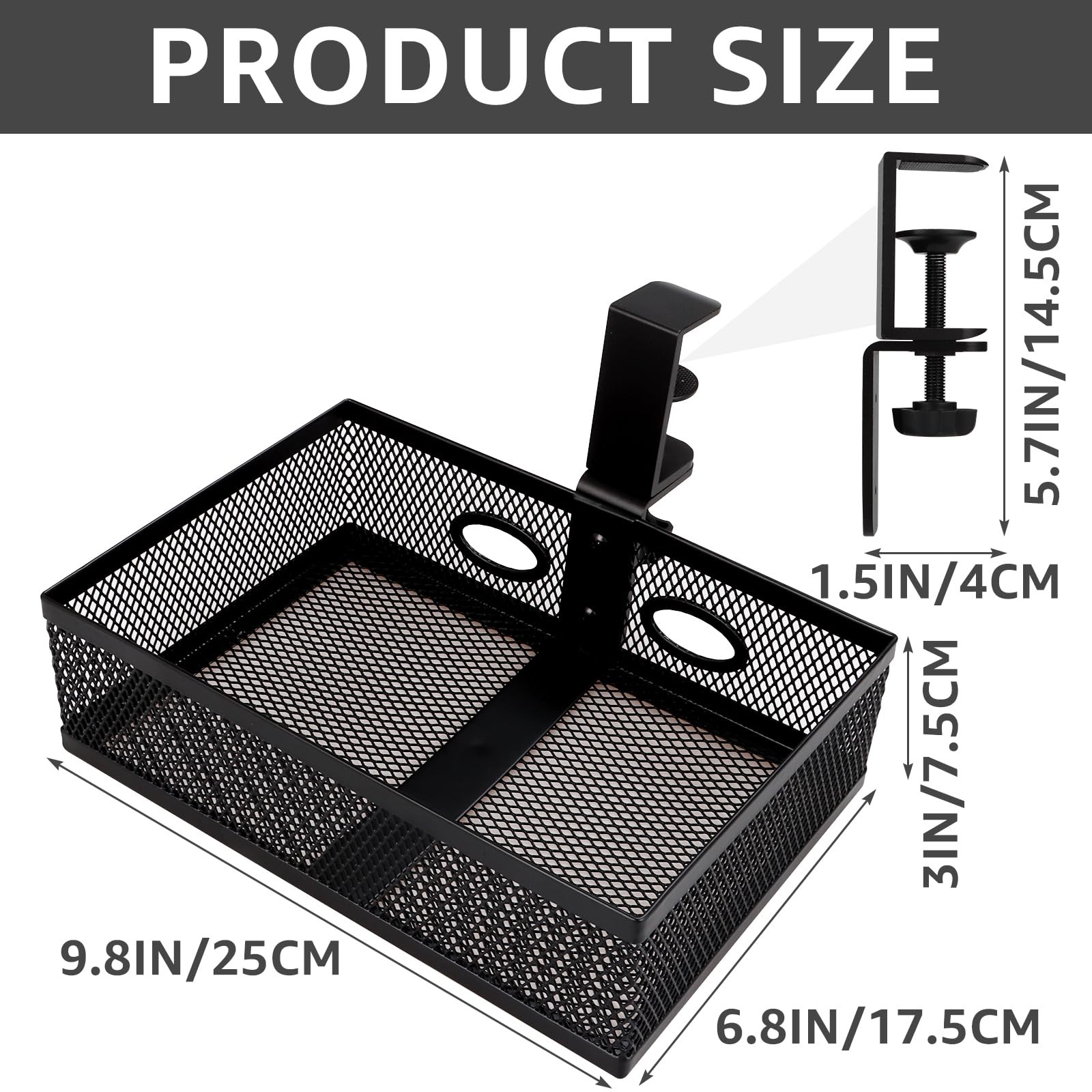 Mesh Organizer and Swivel Pencil Drawer, Rotary Under Desk Drawer, Extra Stur…