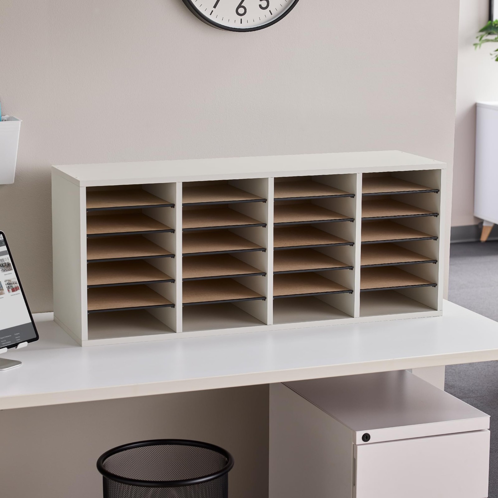 Literature Organizer, 24 Compartments, Office and Classroom Mailbox with Adju…