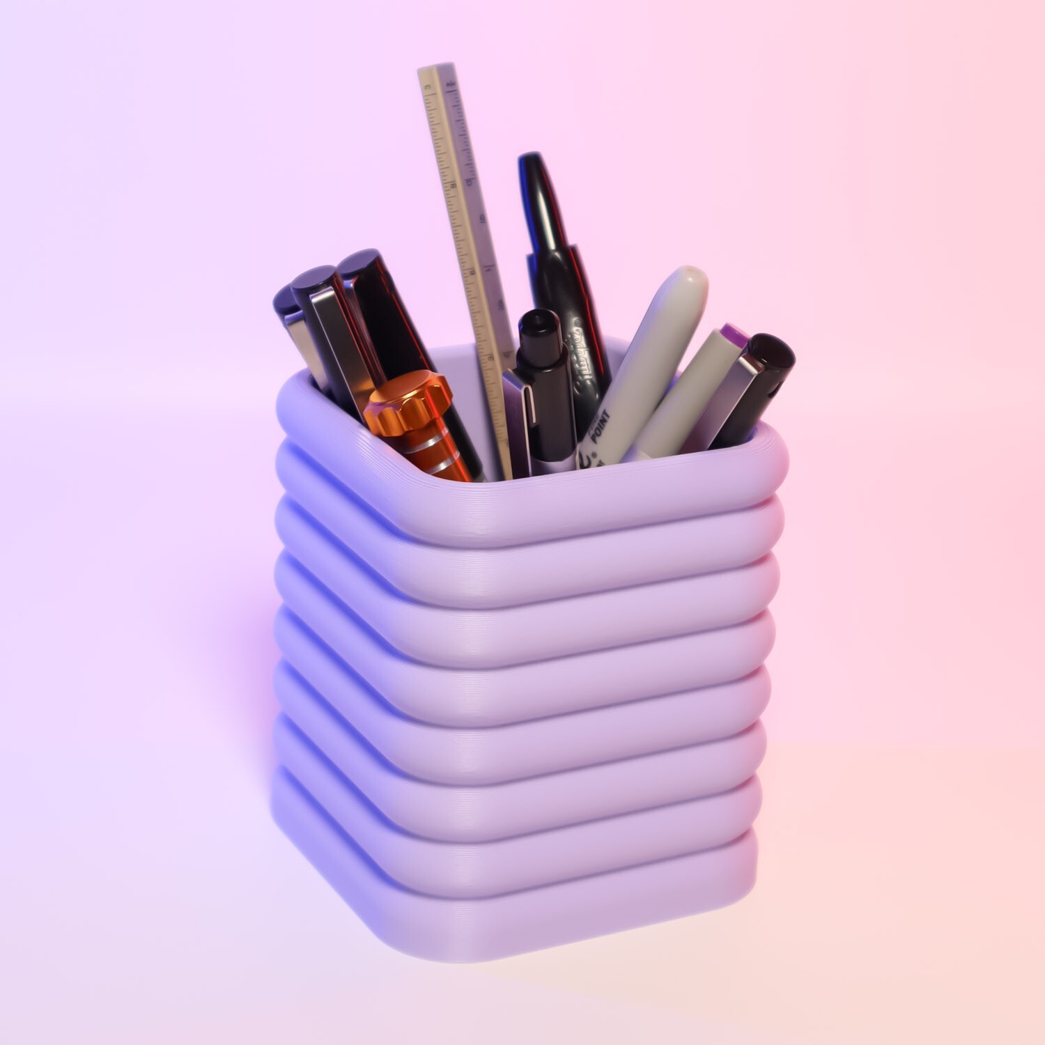 Floatie Square Organizer Fun Desk Accessory Compact Storage Solution