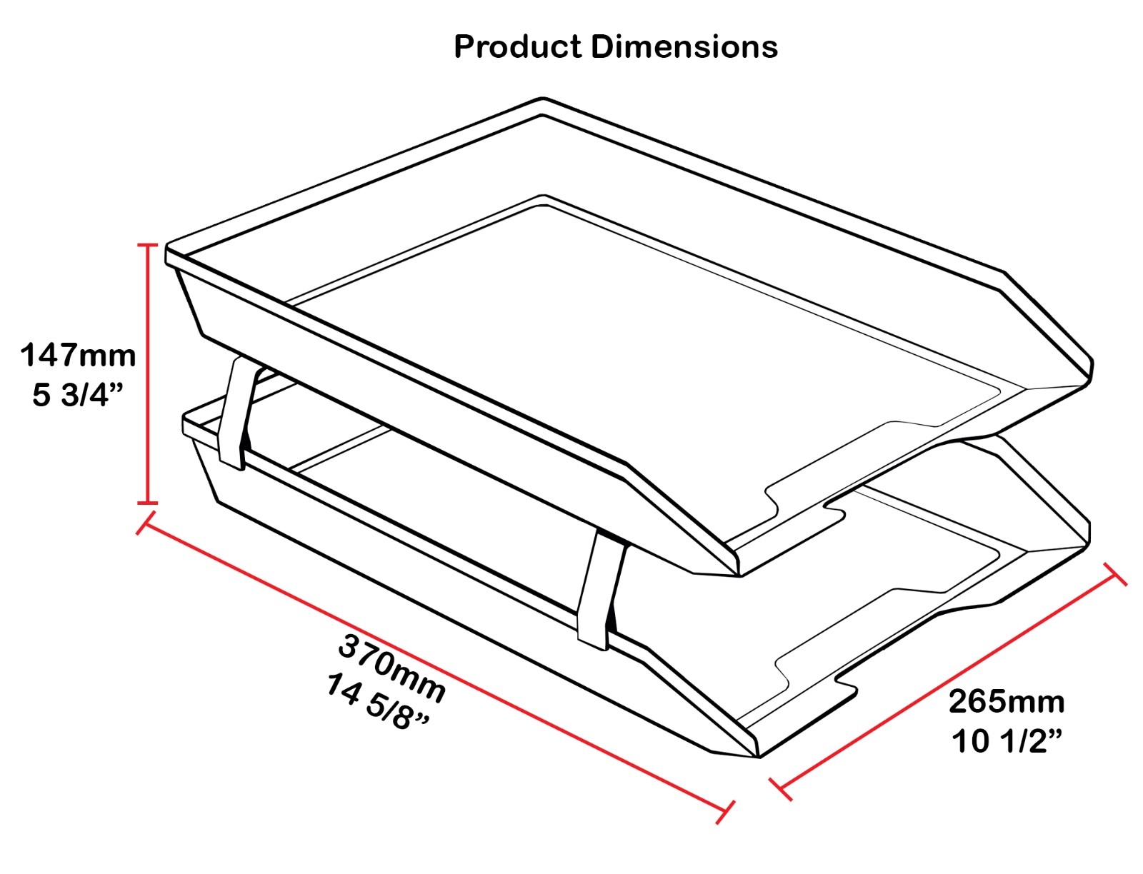 Acrimet Facility 2 Tiers Double Letter Tray Front Loading Design (Crystal Color)