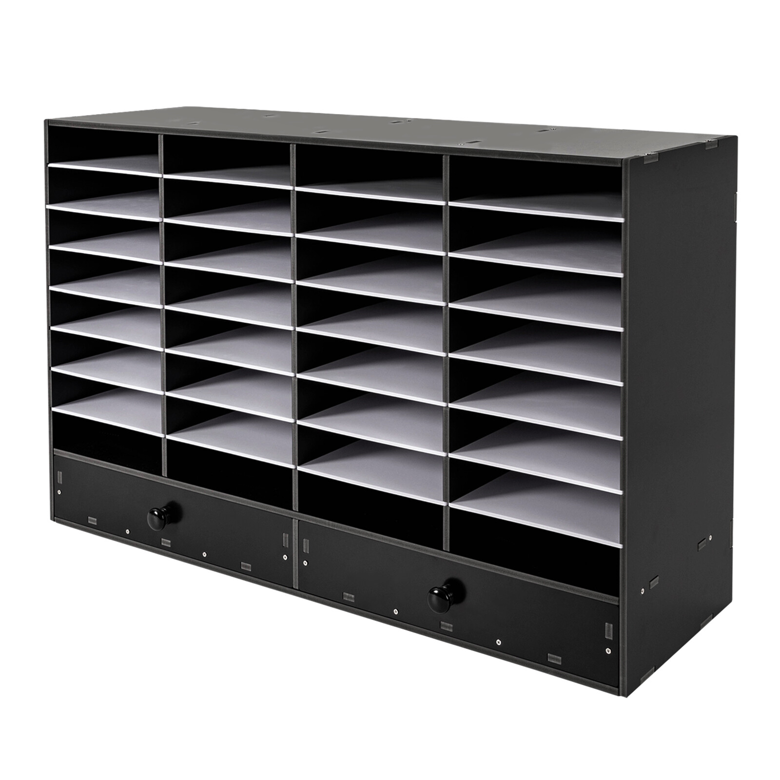 PVC 32-Slots Office File Storage Shelf Organizer Desk Folders Mail Sorter Rack