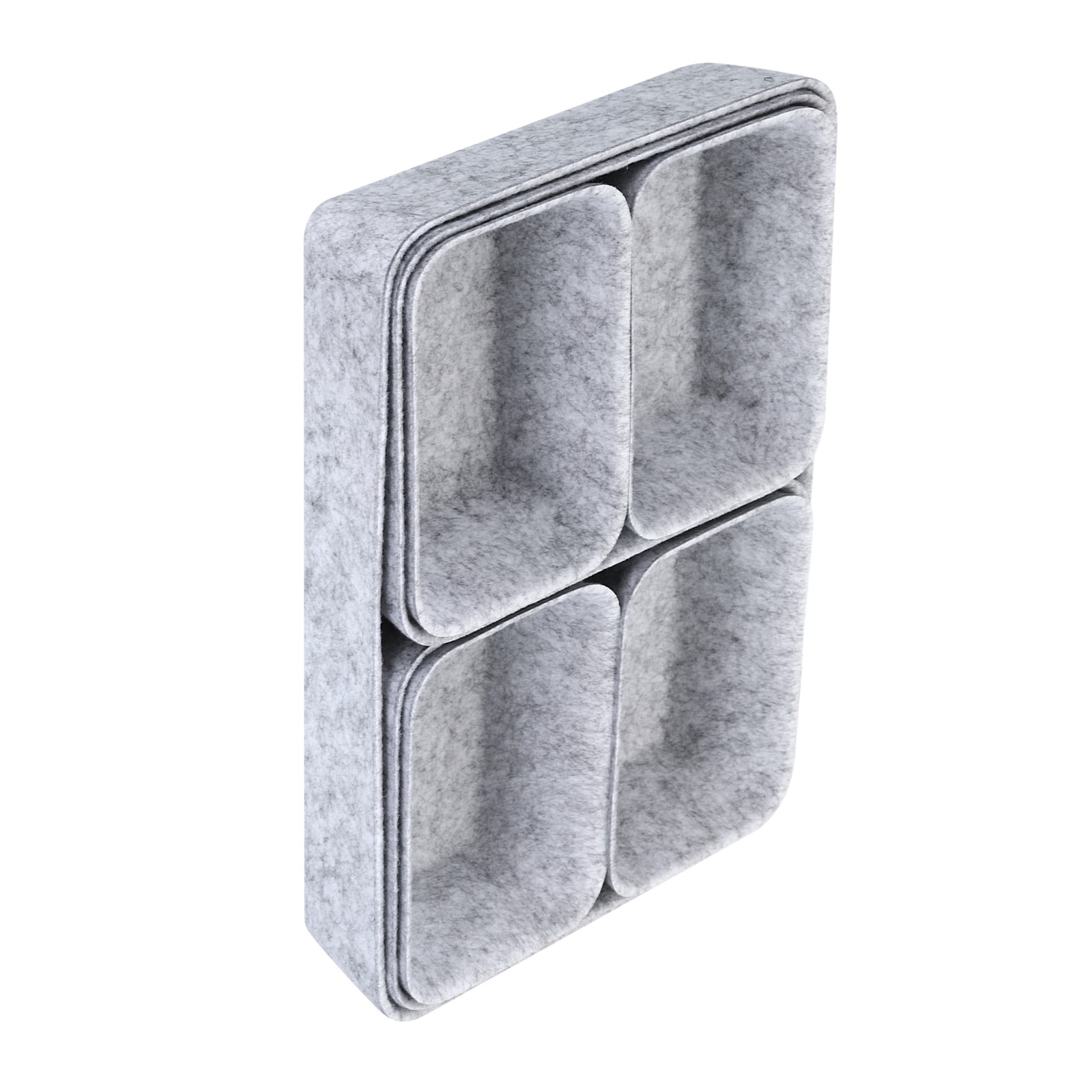 7X Felt Drawer Organizer Desk Drawers Organizers Tray, Light Gray