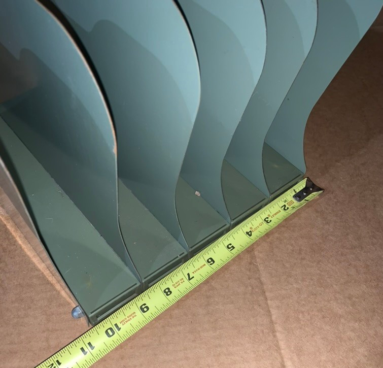 Vertical Heavy Duty Metal Grey 5 Slot Desk File Tray | Art Steel Co. NY, Vintage