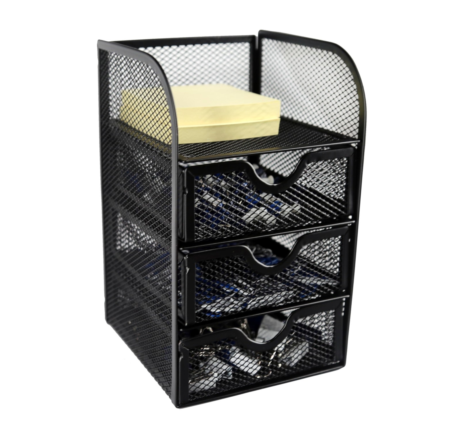 Huron Desktop Mini 3-Drawer Supplies Organizer (1/4/24/96) (1 pc) Black