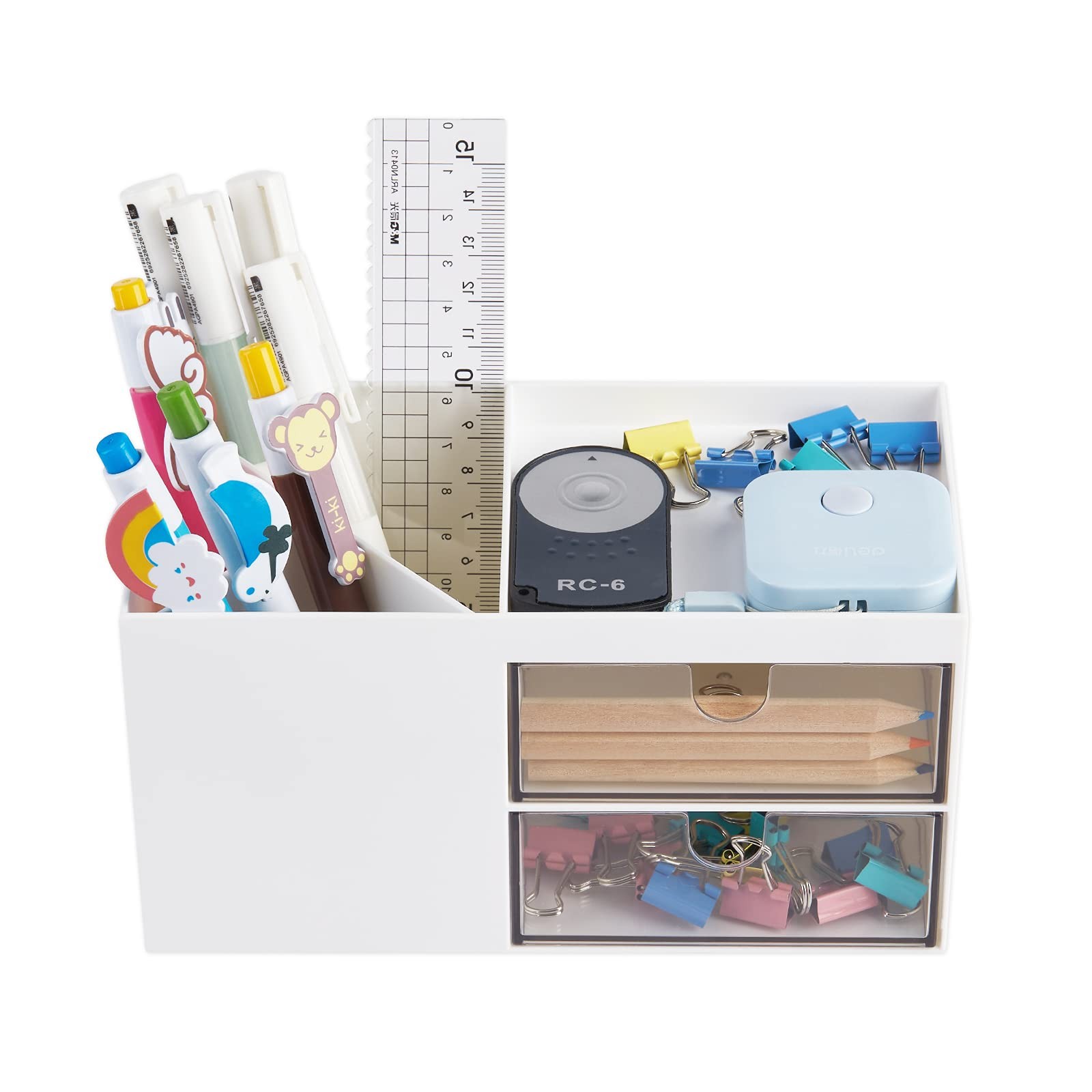 LETURE Office Desk Organizer with drawer, Supplies and White