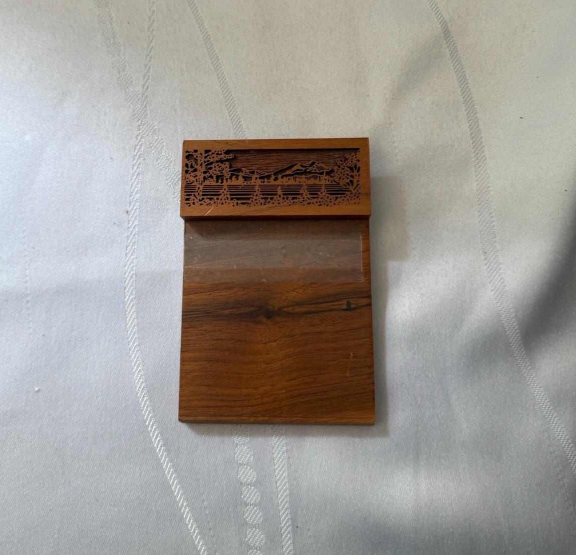 Wooden Laser Engraved Handcrafted Desk Organizer – For 3”x3” Sticky Note Holder