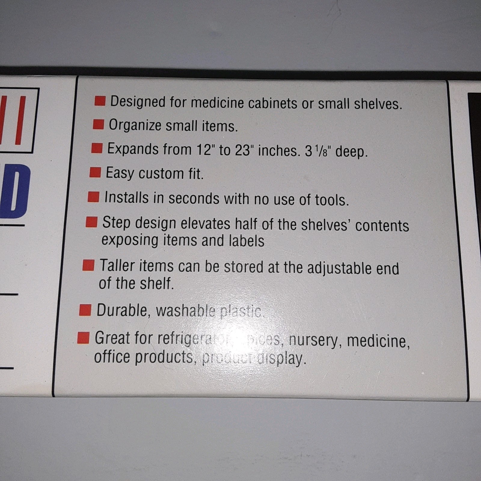Mini Expand-A-Shelf Original Expanding Tiered Design 12-23″ Organize Cabinet
