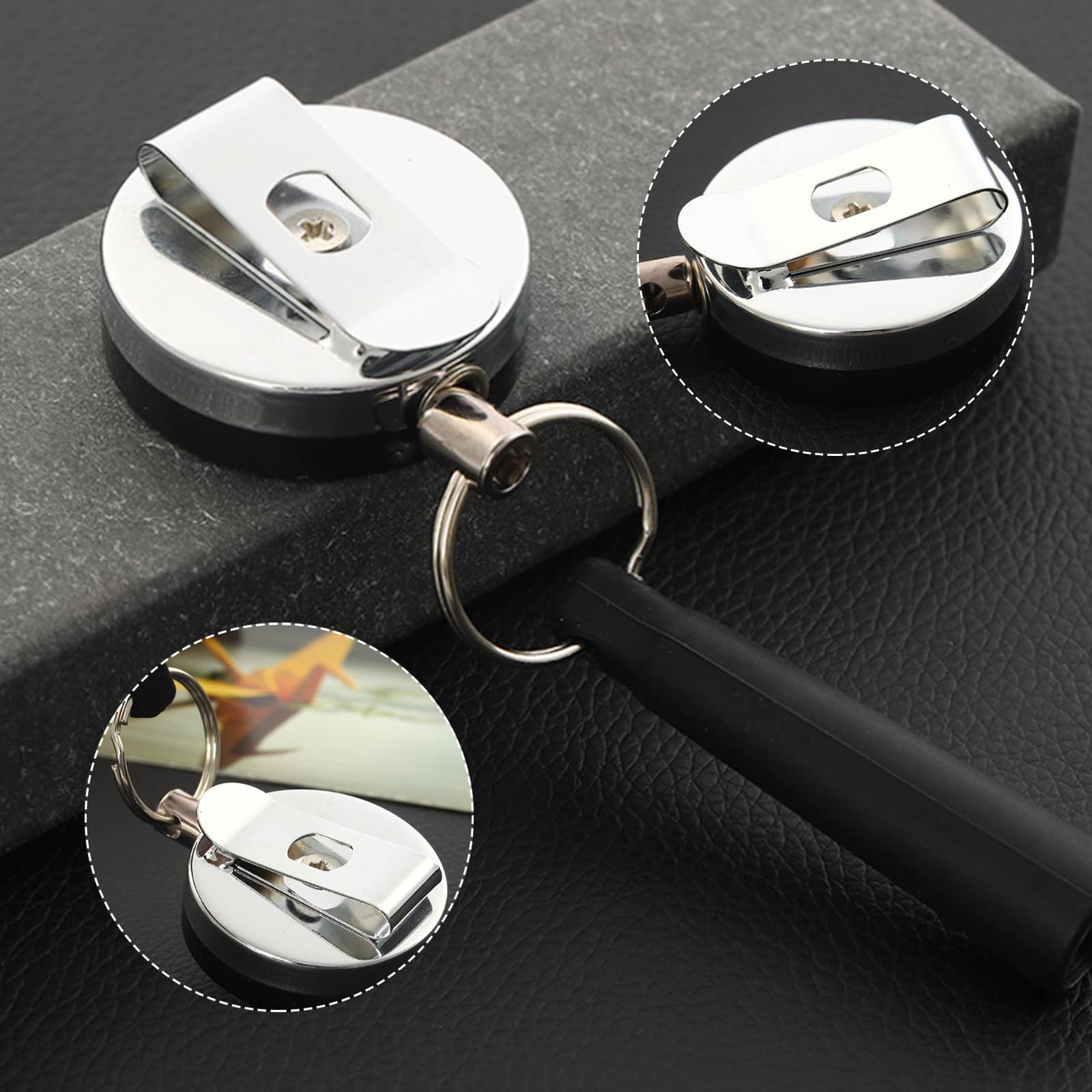 4Pcs Heavy Duty Retractable Pull Pen Pencil Holder Stretch Silicone PencilHolder