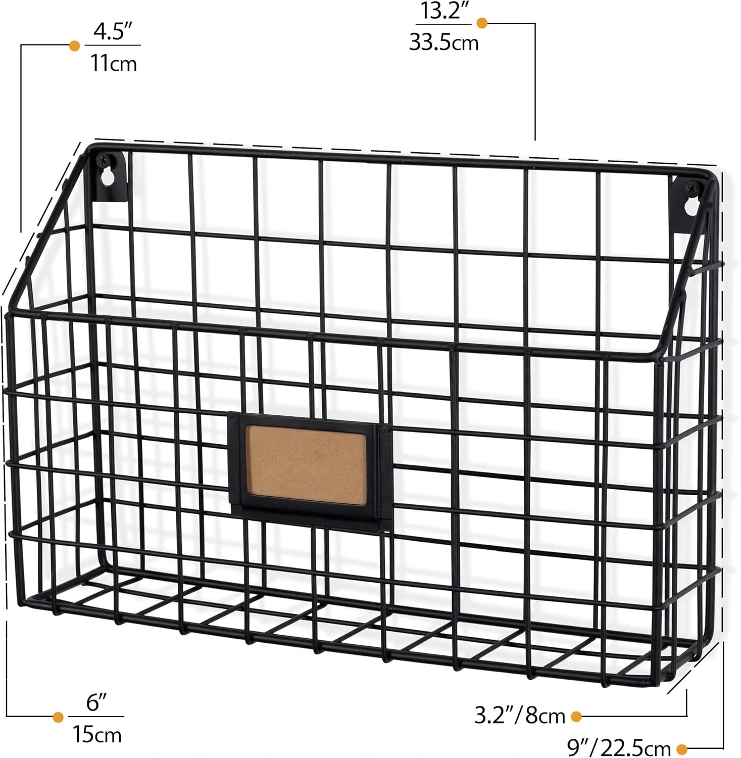 Rivista File Holder Home Office Desk Organizer, Wall Mounted Wide Chicken Wire M
