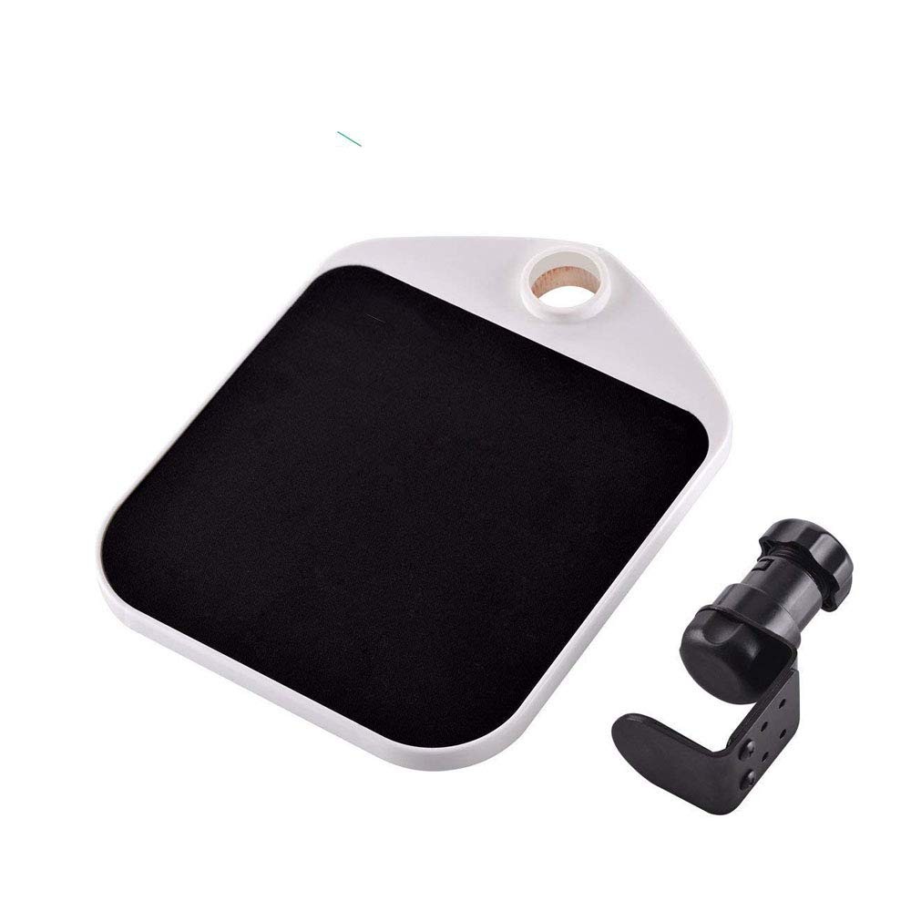 FUZADEL Mouse Platform Clamp On Under Desk 7.6L x 3W inches, White+Black