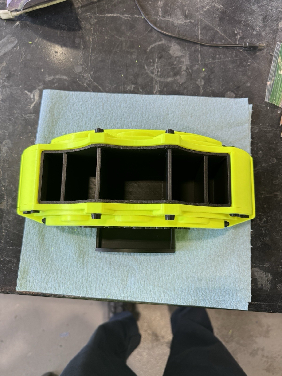 Brembo Brake Caliper Desktop Organizer Pen Holder Plastic Neon Yellow