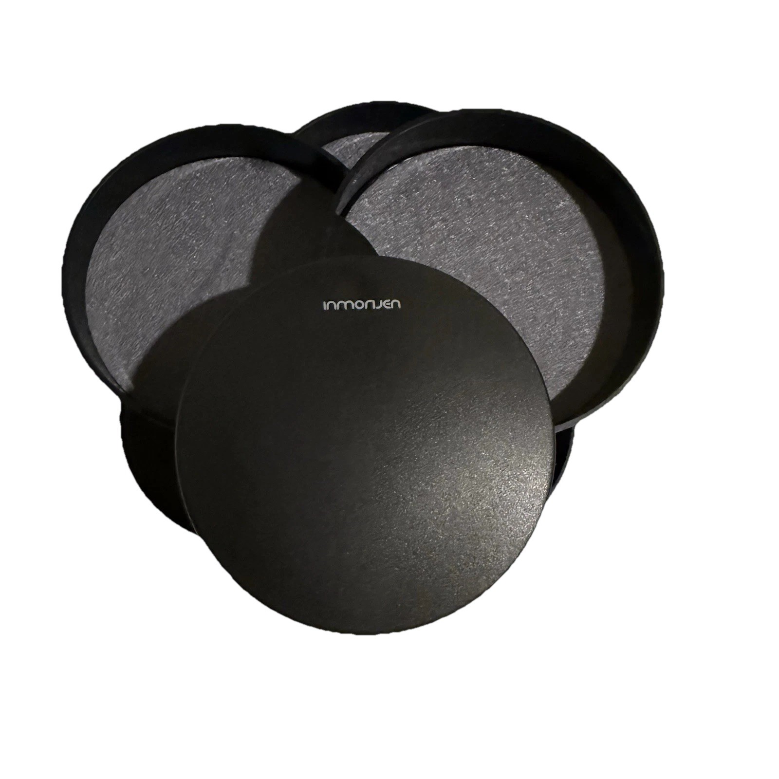 Inmonjen Rotating Desk Organizer Round Black Jewelry Makeup Storage Tray