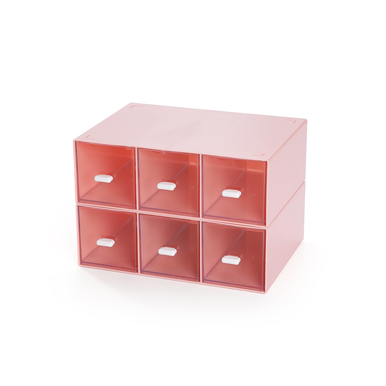 Osteed Desktop Drawers Desk Organizer 6 Drawers Stackable Plastic Storage For