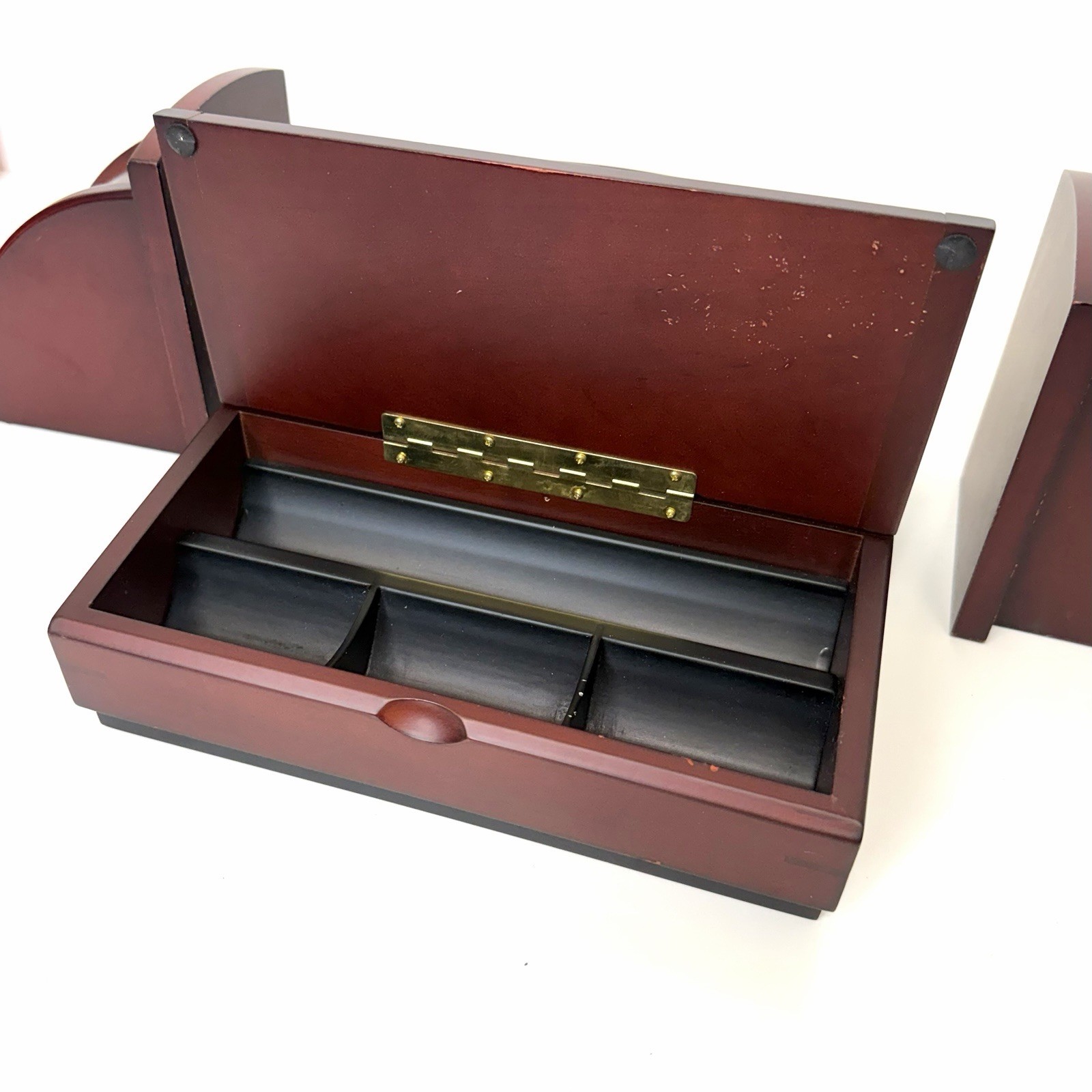Eldon Executive Woodline Desk Organizer & Book Ends Set Mahogany