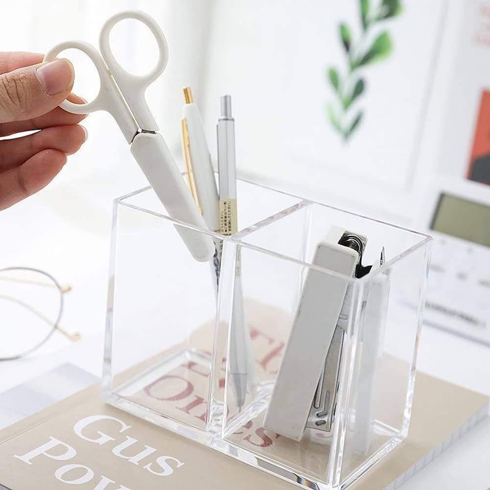 esowemsn 1PC Clear Acrylic Makeup Brush Scissors Holder Organizer with clear