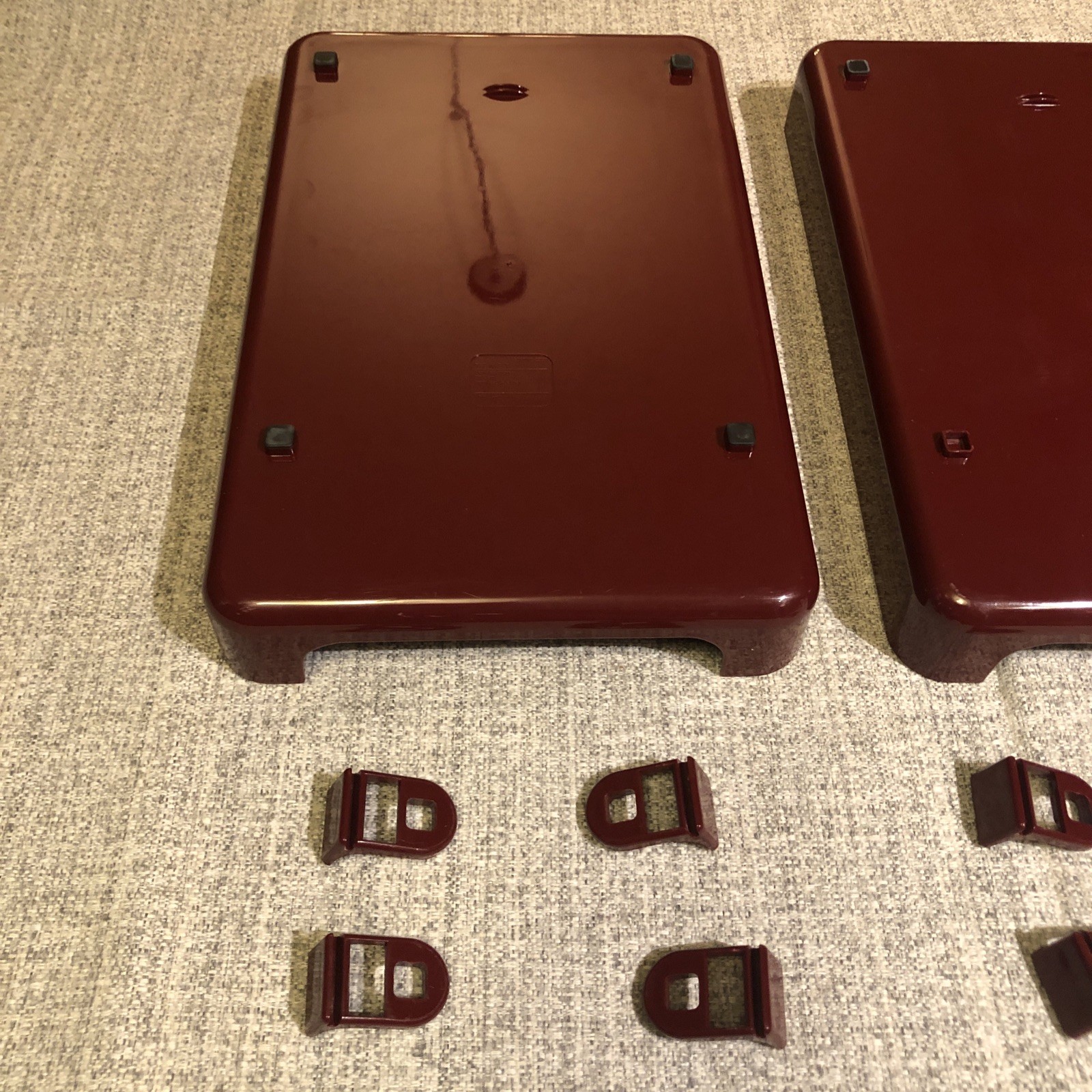 VTG 80s TENEX 200 Class Stacking Legal Size 3 Tier Office Desk Tray Set Burgundy