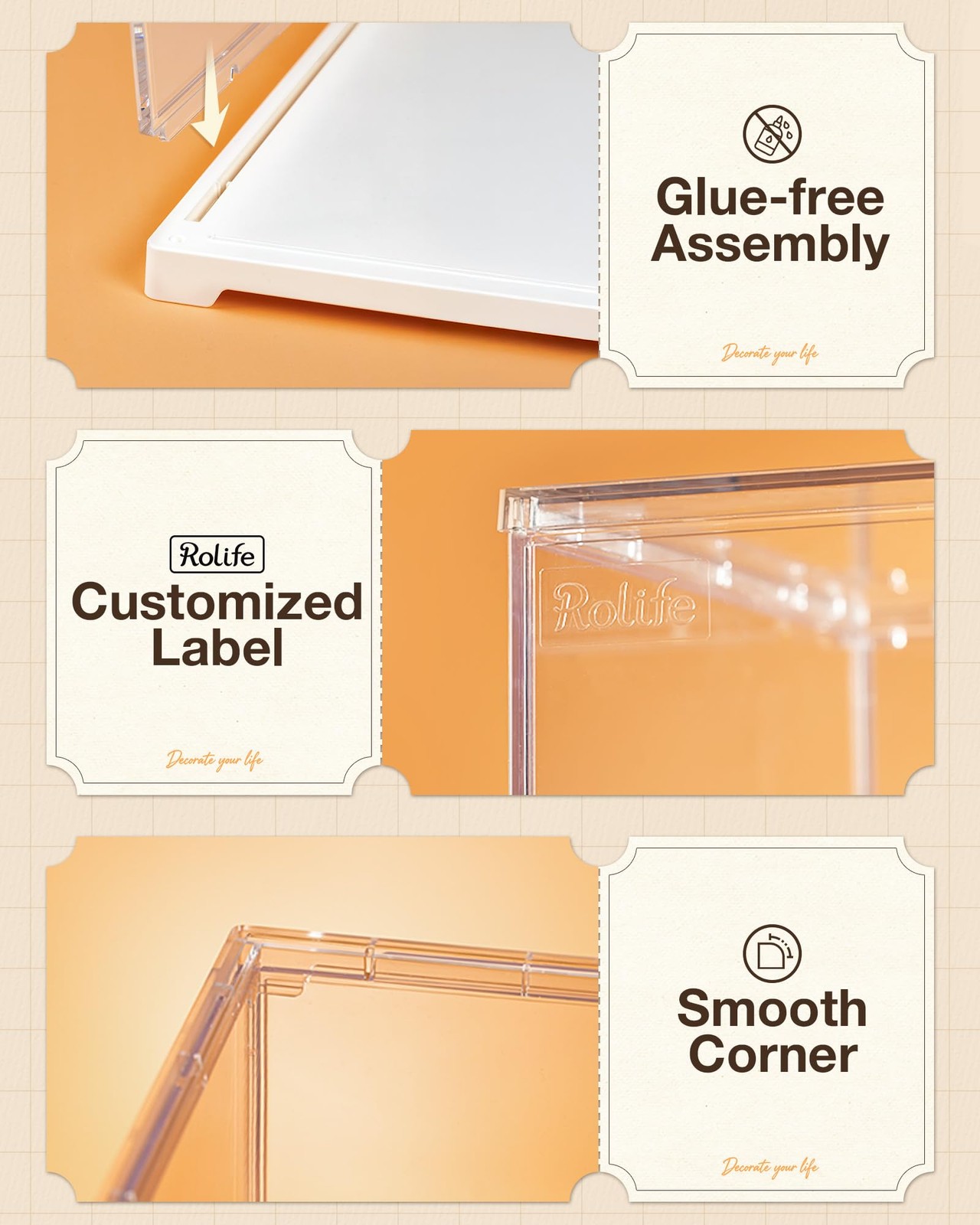 Acrylic Display Case Dust Cover for Collectibles, Dustproof Protection Large