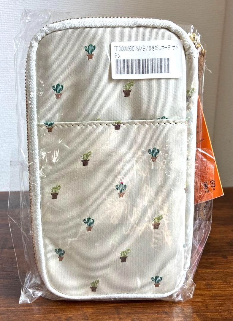 Hobonichi Techo Small Drawer Pouch Bow & Tie Cactus Japan NEW