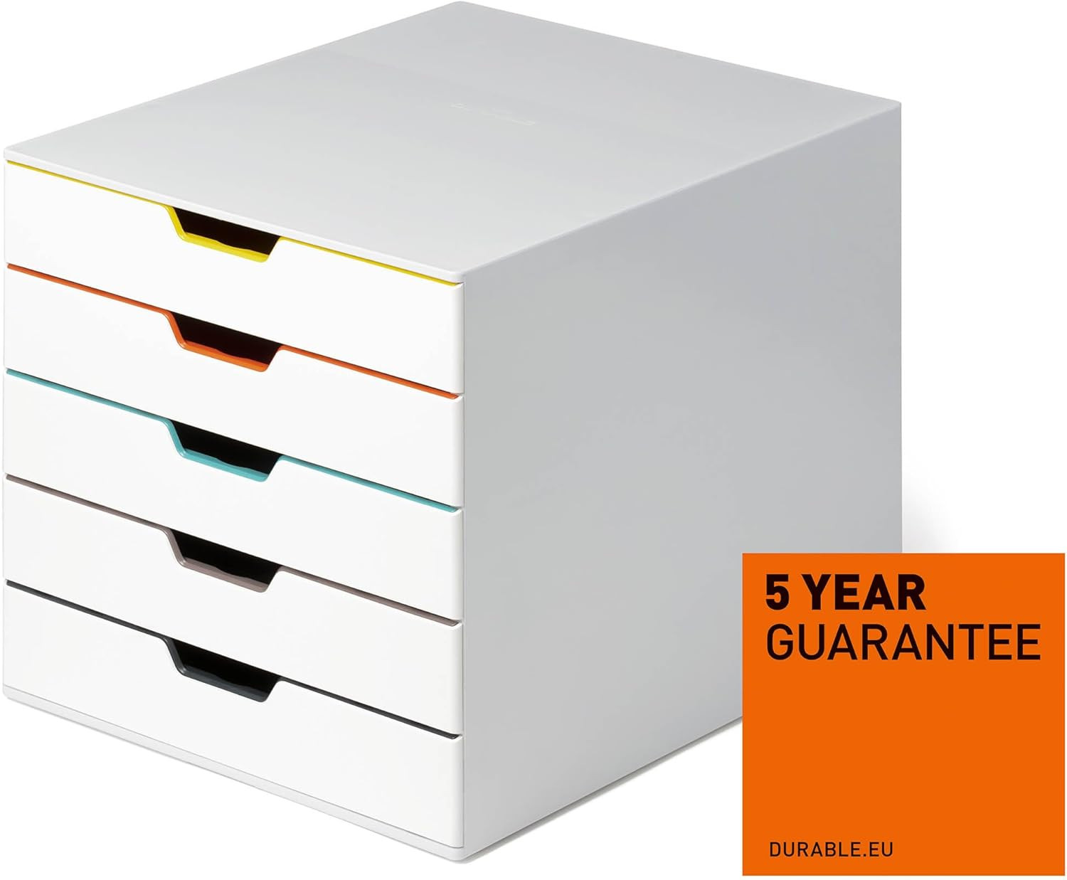 Varicolor 5-Drawer Desktop Organizer – Color-Coded for Files & Documents