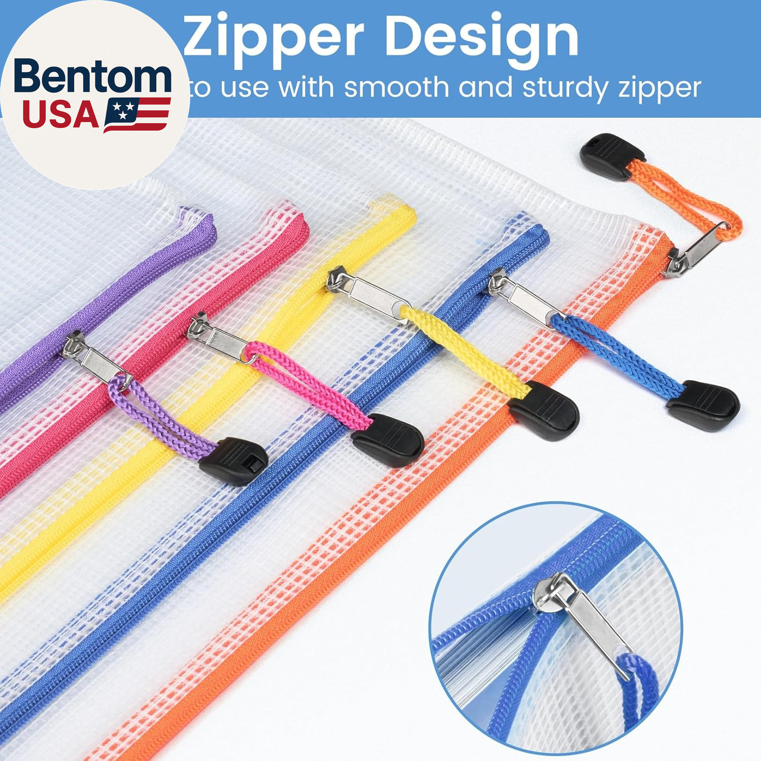 24 Pack Mesh Zipper Pouch Bags with Label Pocket, A6 (9.1×4.7 In) Small Pencil C