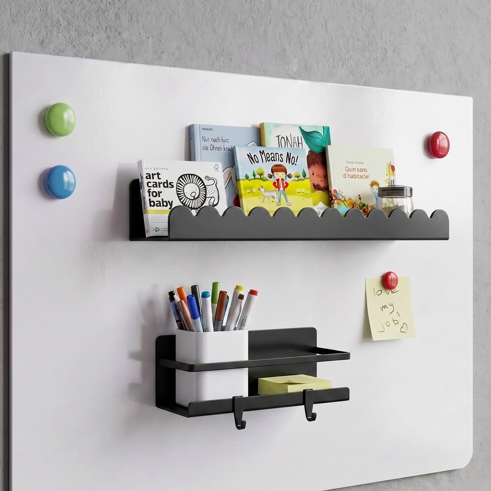 42 Pcs Magnetic Shelf for Classroom Whiteboard, 4 Magnetic Metal/Acrylic Book…