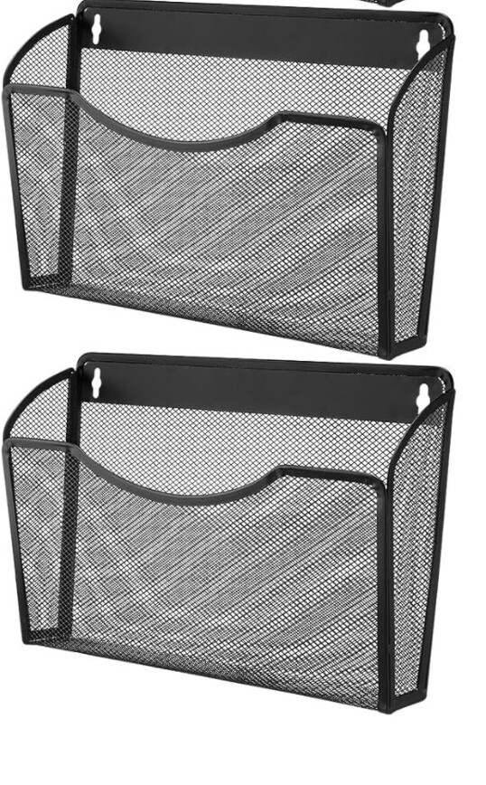 2 Pcs Mesh Letter Wall Hanging File Organizer Cubicle Wall Mounted File Holder