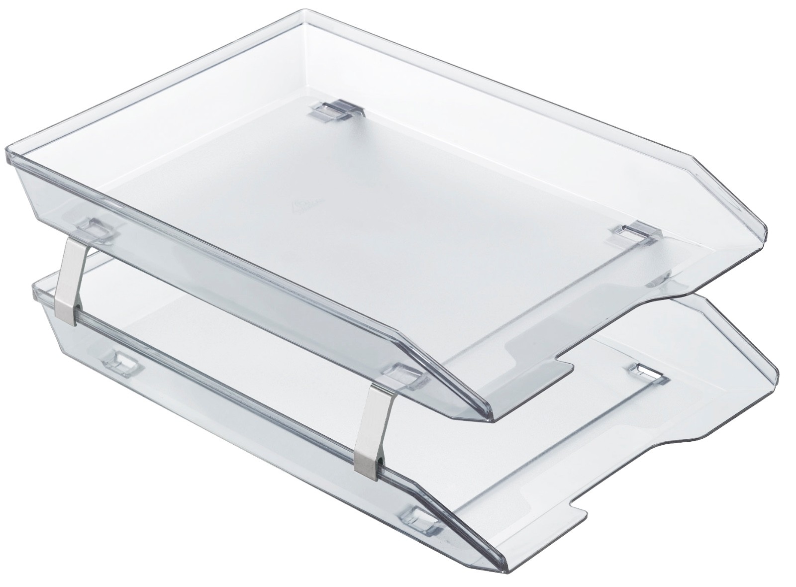 Acrimet Facility 2 Tiers Double Letter Tray Front Loading Design (Crystal Color)