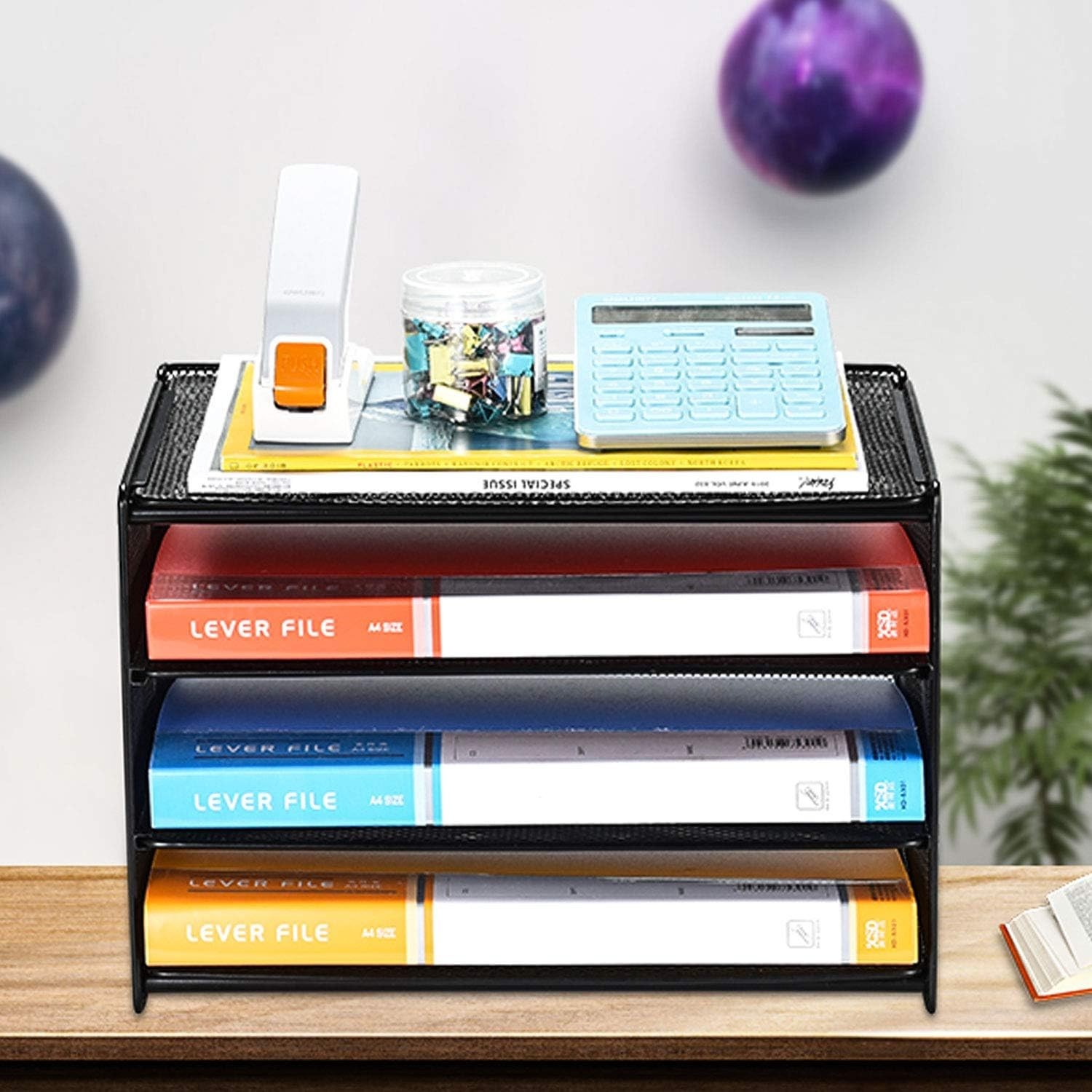 Paper Letter Tray, 3 Tier Desk File Organizer Paper Sorter Letter Shelf Rack,…
