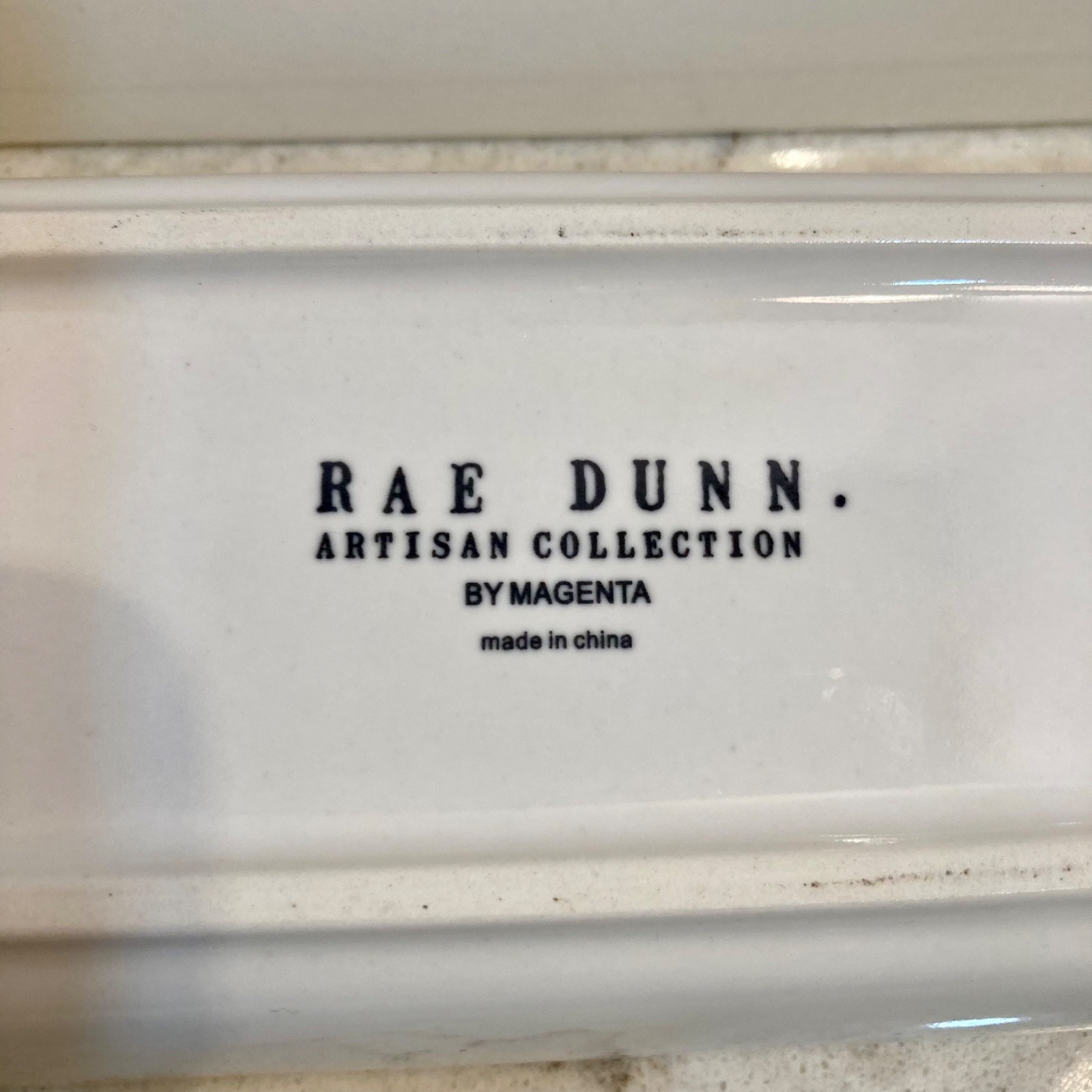 Set of 2 Rae Dunn “KEEP” Divided Dish Office/kitchen Organizer White 11”x3.5”