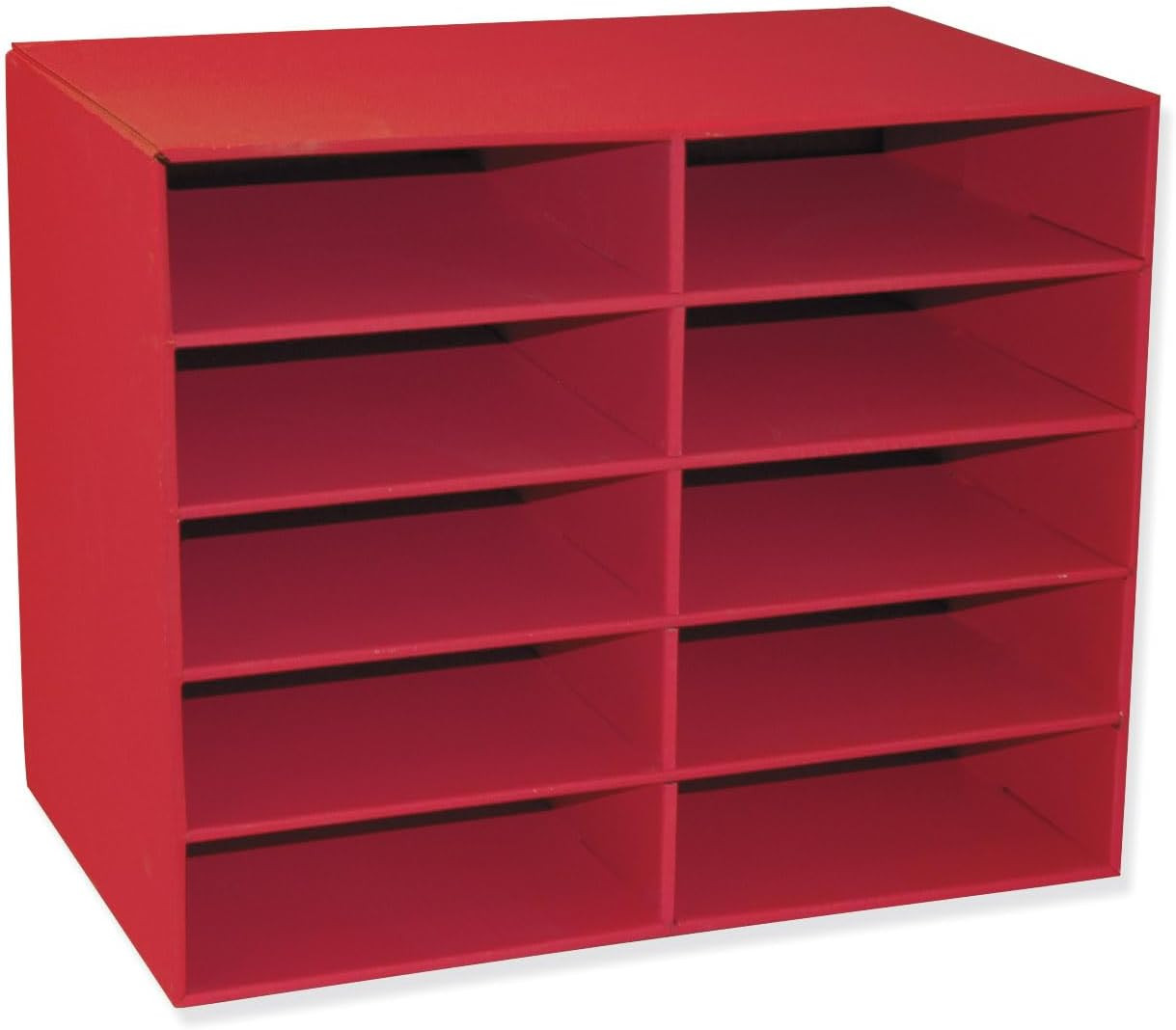 Organizer, 10-Shelf, Red, 17″ H X 21″ W X 12-7/8″D, 1 Unit