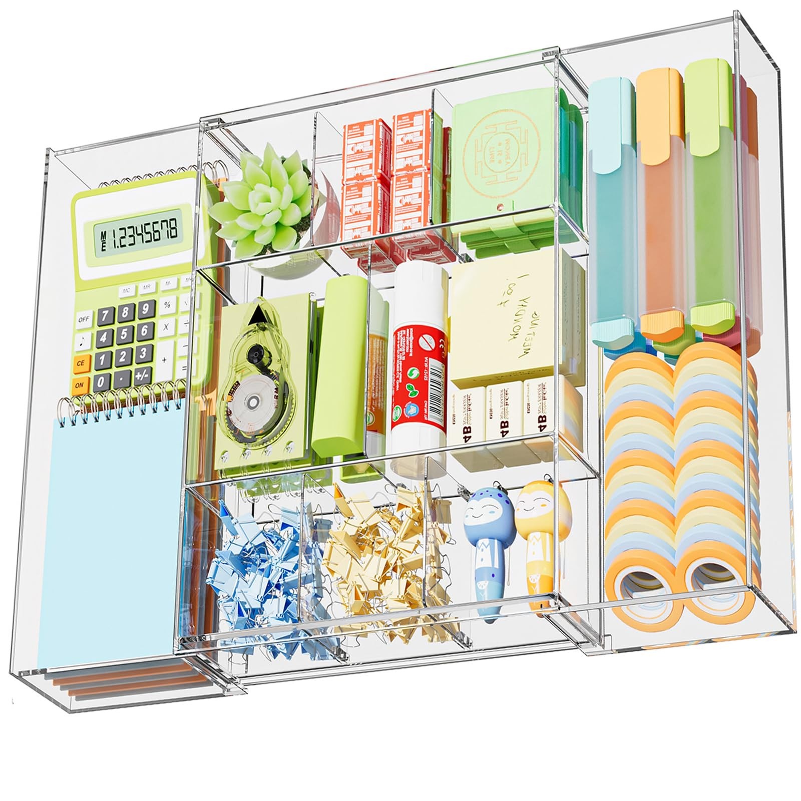 Marbrasse Expandable Desk Drawer Organizer, Clear Plastic