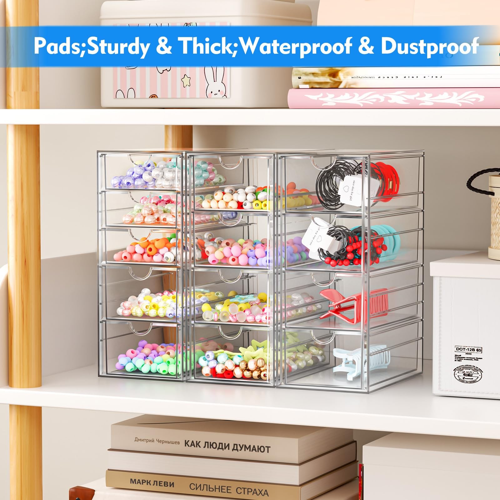 Arstpeoe Acrylic Makeup Organizer 13 Drawers Bathroom Counter Organizer Acrylic
