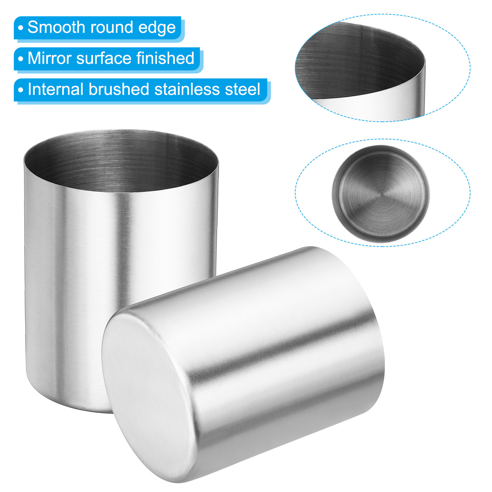 Pencil Holder Pen Holder for Desk Stainless Steel Pencil Holders Cup, Silver